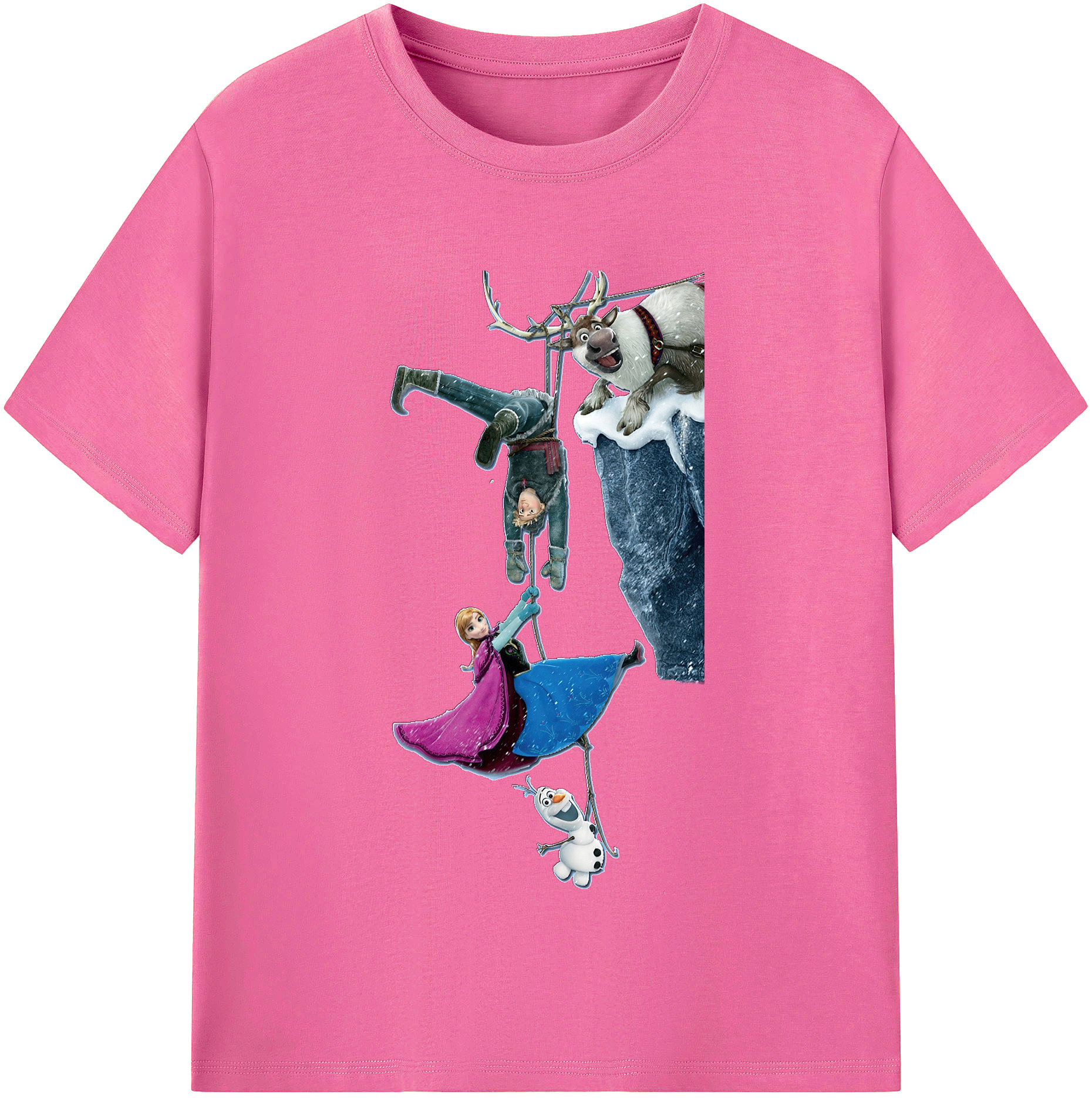 （画像用） アナと雪の女王 アンナ エルサ Frozen Anna Elsa レディースカジュアルプリントTシャツ（綿100％）